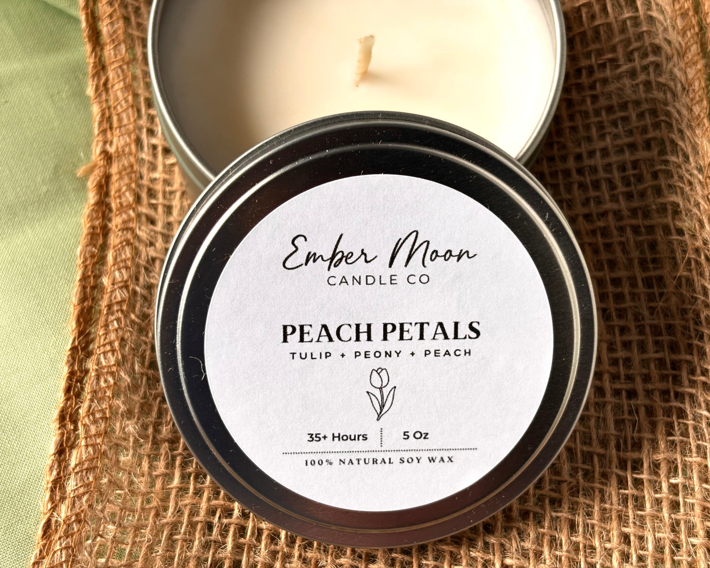 Peach Petals Soy Candle | Tulip + Peony + Peach