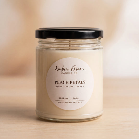 Peach Petals Soy Candle | Tulip + Peony + Peach