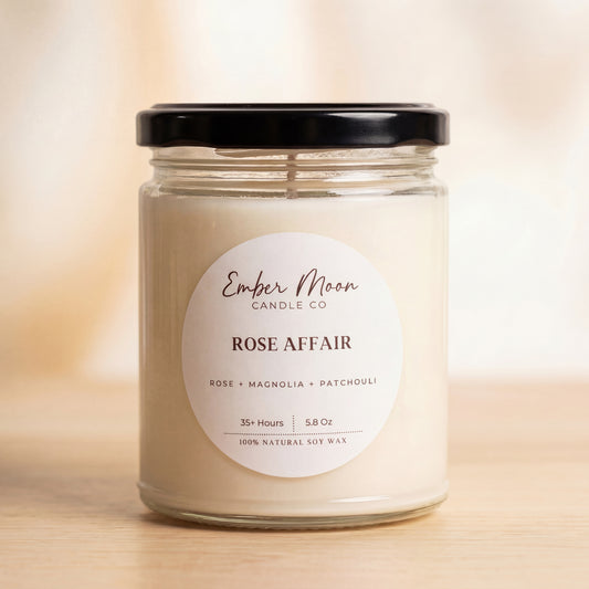 Rose Affair Soy Candle | Rose + Magnolia + Patchouli