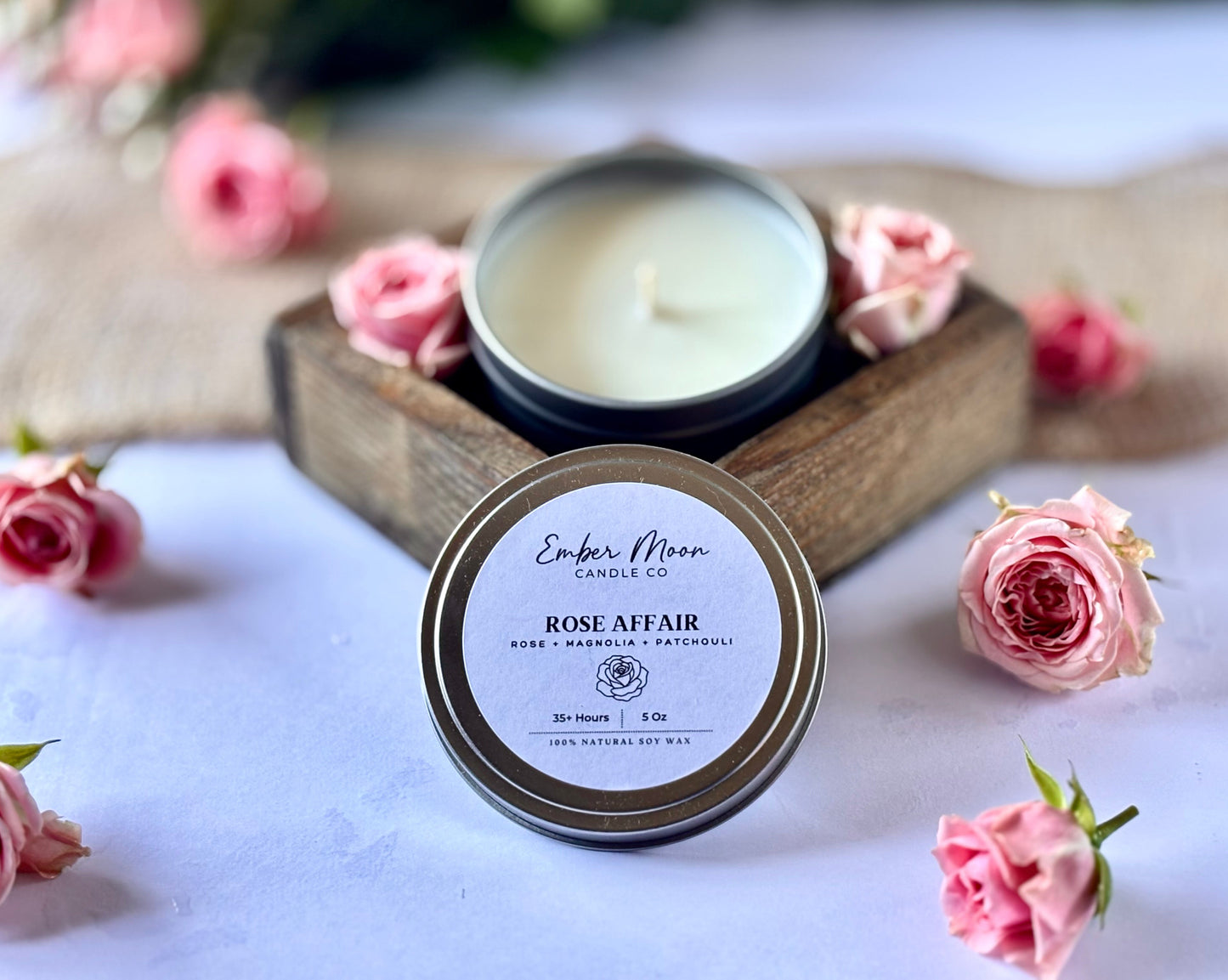 Rose Affair Soy Candle | Rose + Magnolia + Patchouli