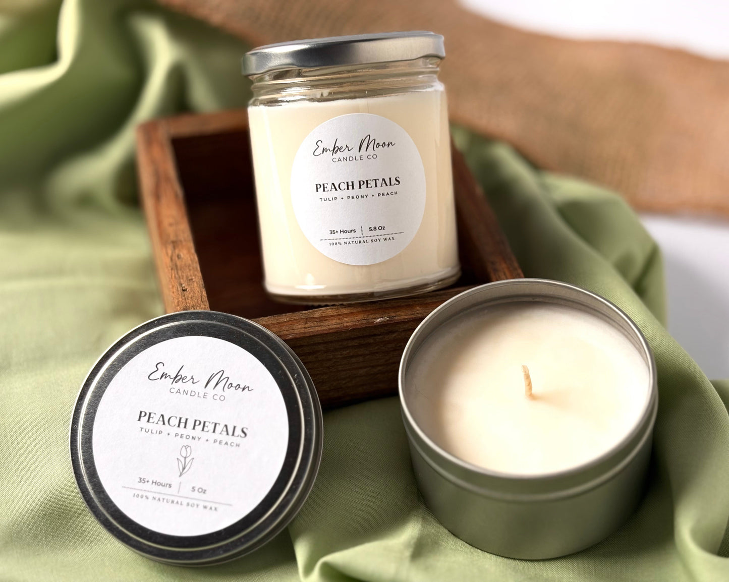 Peach Petals Soy Candle | Tulip + Peony + Peach