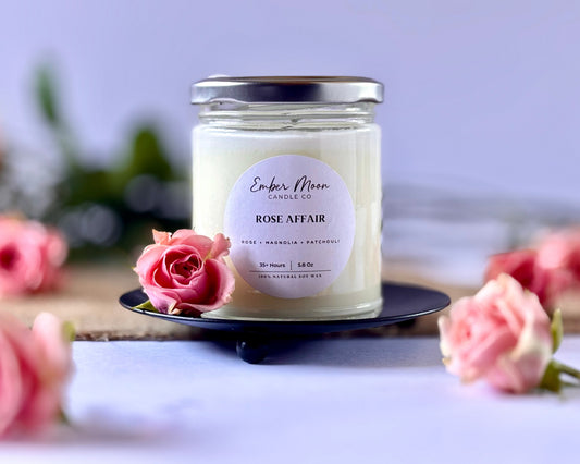 Rose Affair Soy Candle | Rose + Magnolia + Patchouli