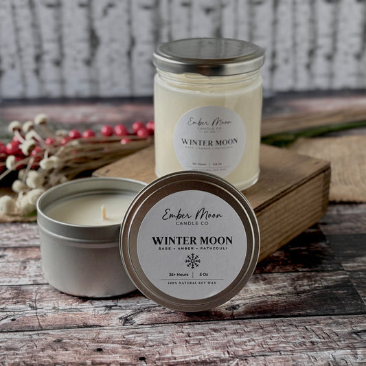 Winter Moon Soy Candle | Sage + Amber + Patchouli