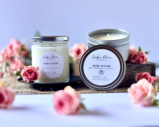Rose Affair Soy Candle | Rose + Magnolia + Patchouli