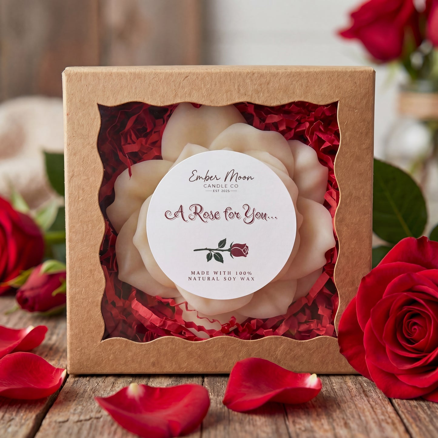Rose Pillar Candle — Rose Affair