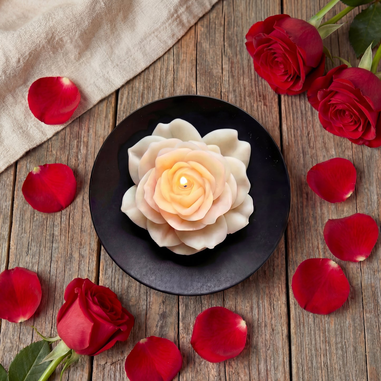 Rose Pillar Candle — Rose Affair